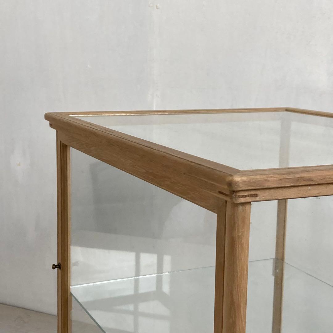 古い木製 ガラスケース 2段 ショーケース 展示ケース パンケース 店舗什器