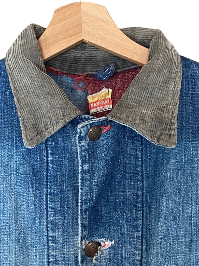 ボロ　PAYDAY 50s 襟コーズ デニムカバーオール ブランケット