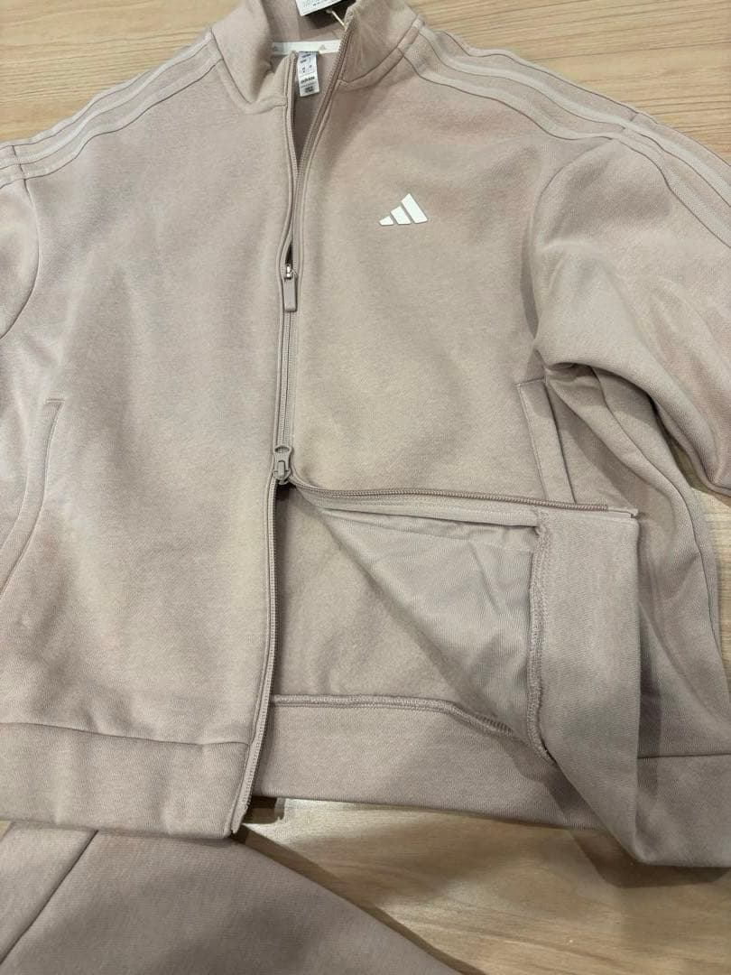 新品アディダス ゴルフ セットアップ ジャケット＆スカート Lサイズくすみピンク