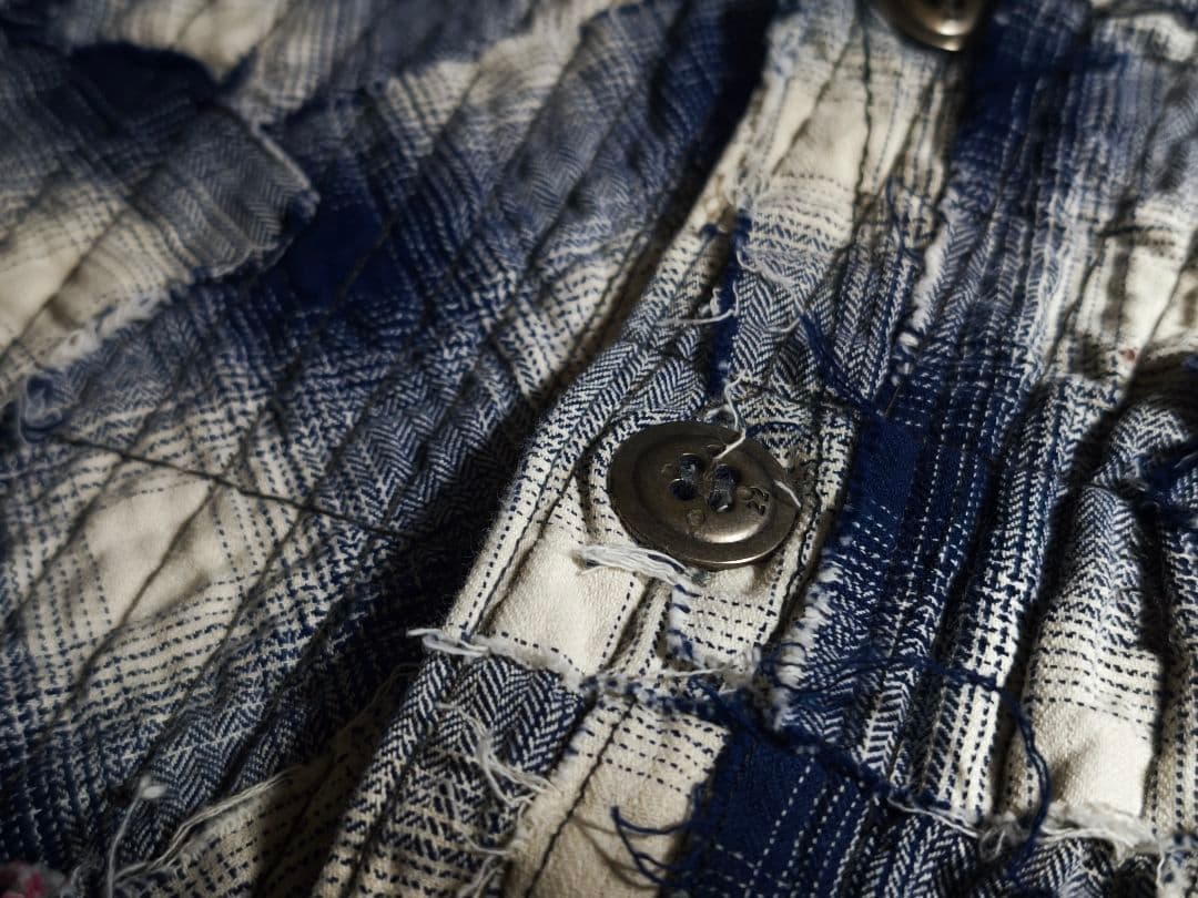 GREG LAUREN 再構築　ドッキング　チェックシャツジャケット　サイズ2