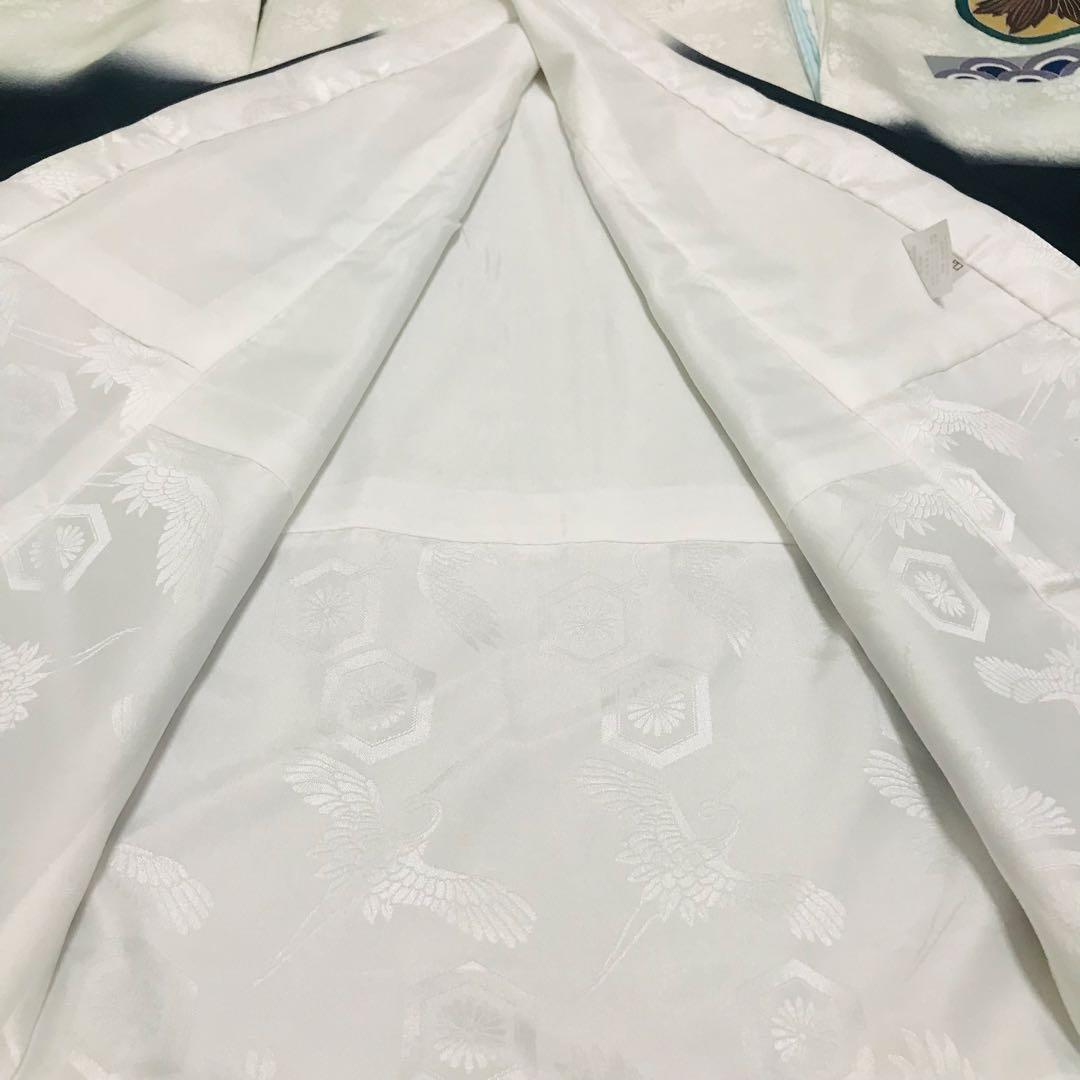 【新品未使用】手書き京友禅 お宮参り 産着 祝着 襦袢付 新品たとう紙付 正絹