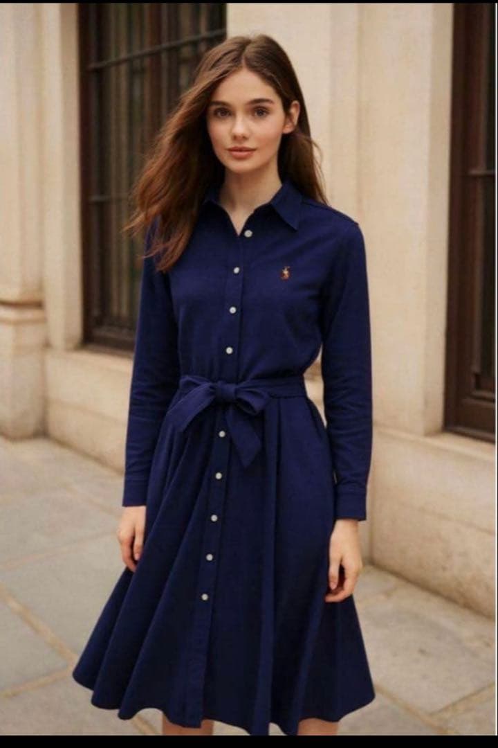 【時間限定お値下】Ralph Lauren ネイビー シャツワンピース