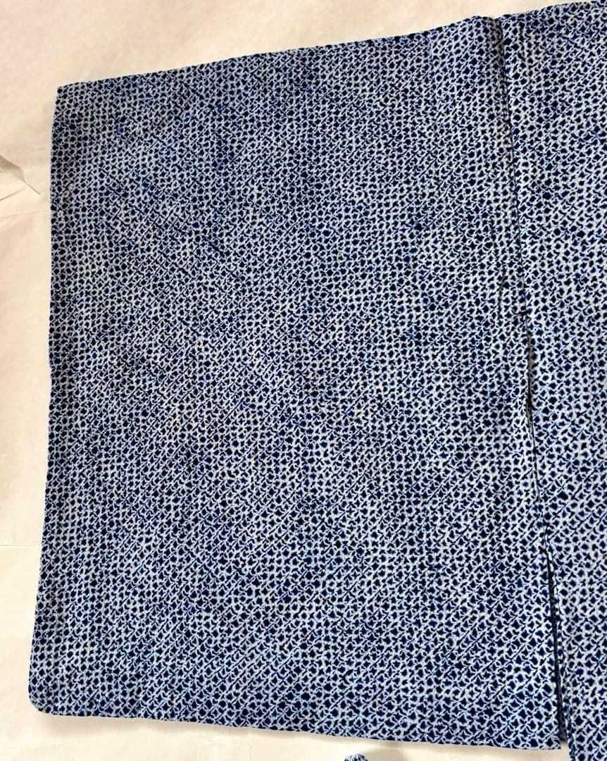 【未使用品】しつけ付 有松 鳴海 本絞り 綿 浴衣 総絞り着丈158 紺