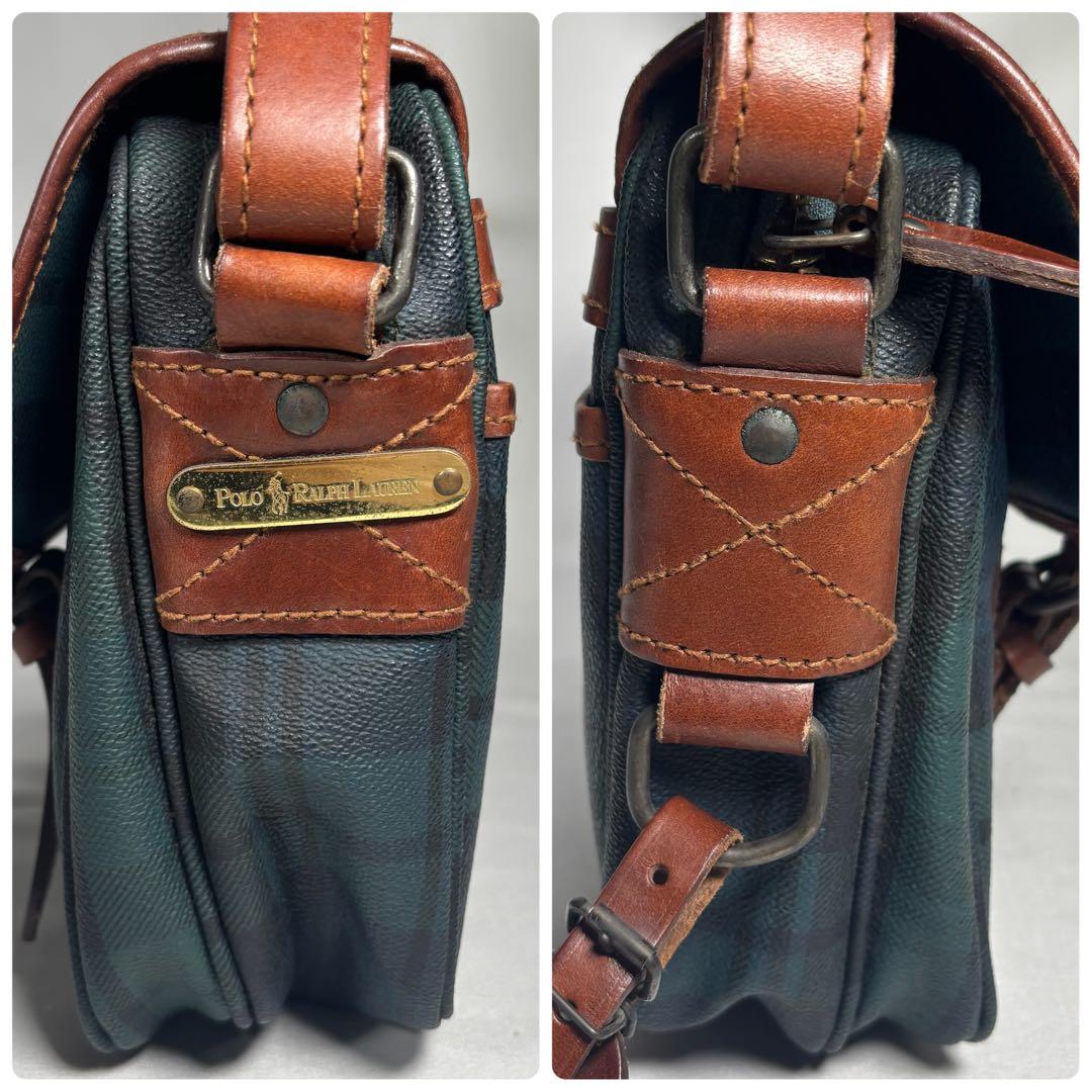 ポロラルフローレン メッセンジャーバッグ 斜め掛け ブラックウォッチ チェック