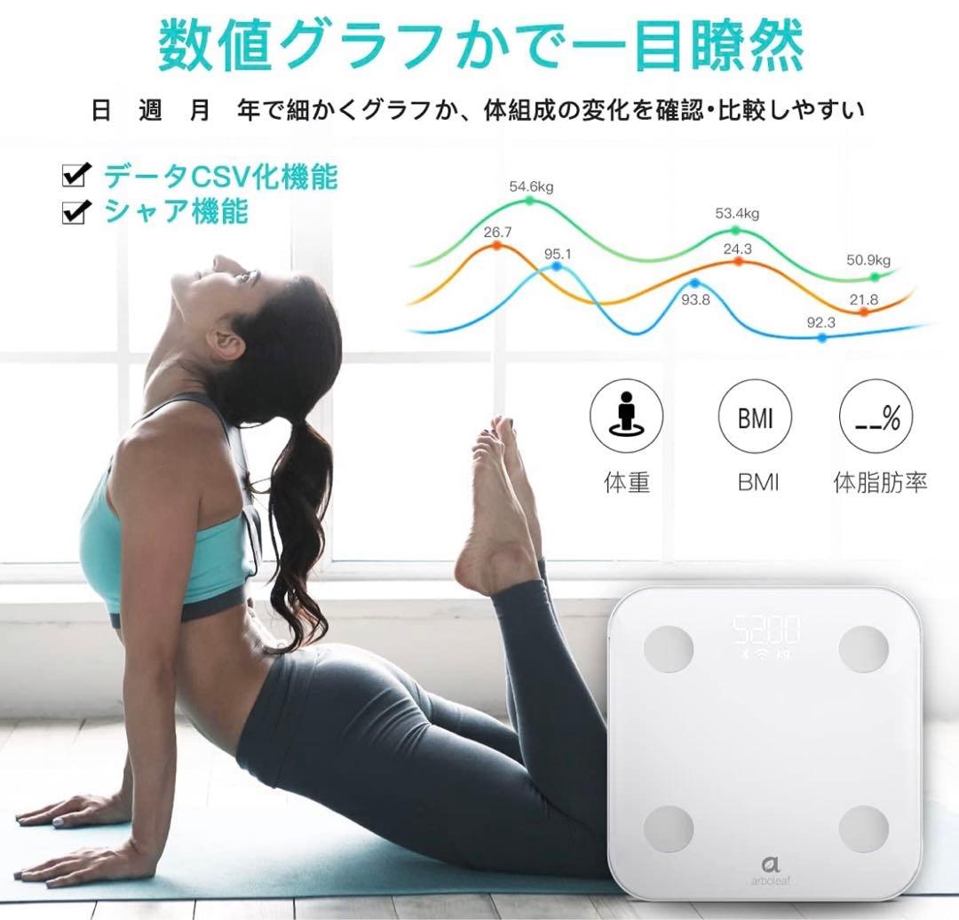 体重計 体組成計 体脂肪計 WiFi/Bluetooth対応 家庭用 スマート