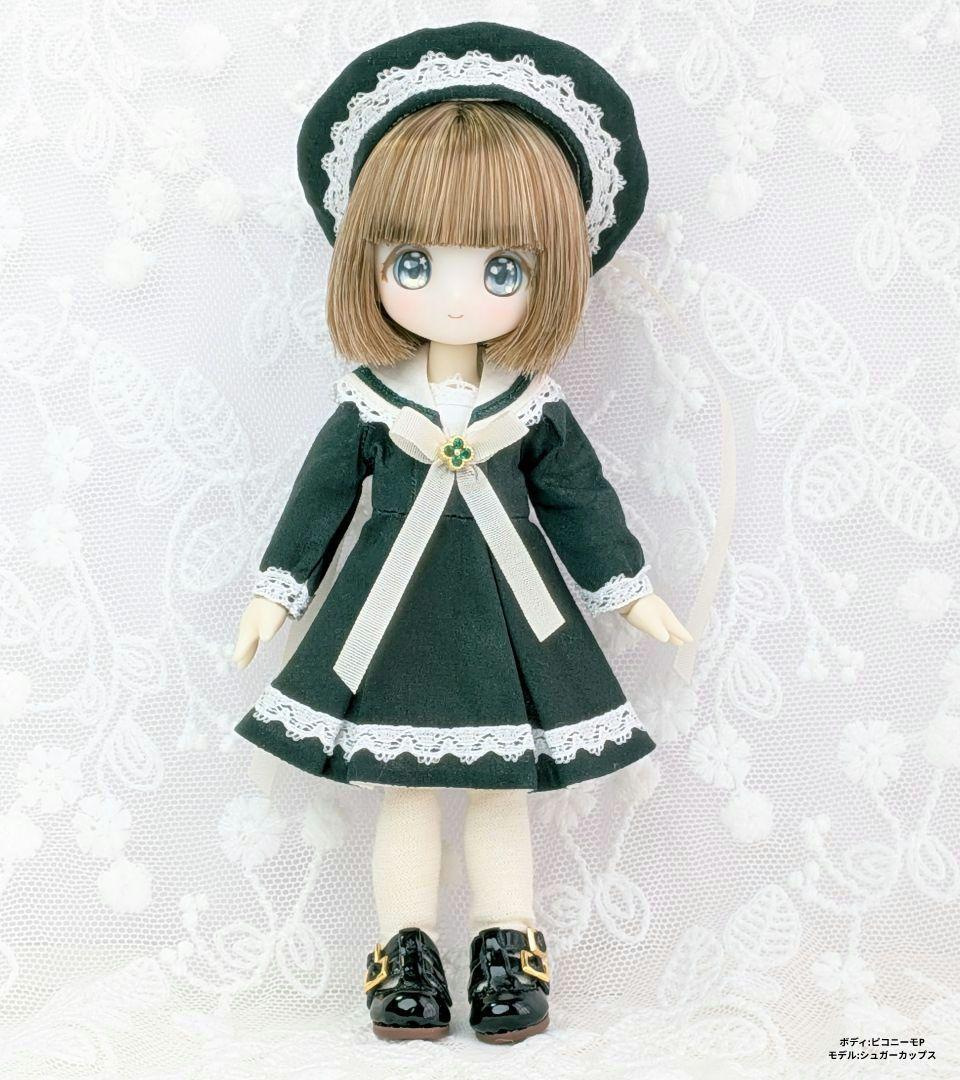 【ピコニーモP専用】レースセーラーワンピース ダークグリーン 889