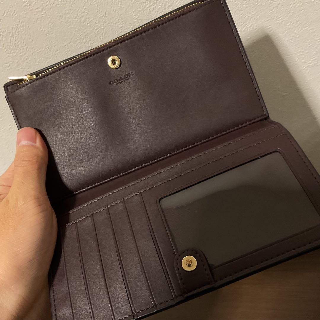 Jamii 未使用品 美品 コーチ レザー ロゴ エンベロープ 長財布②