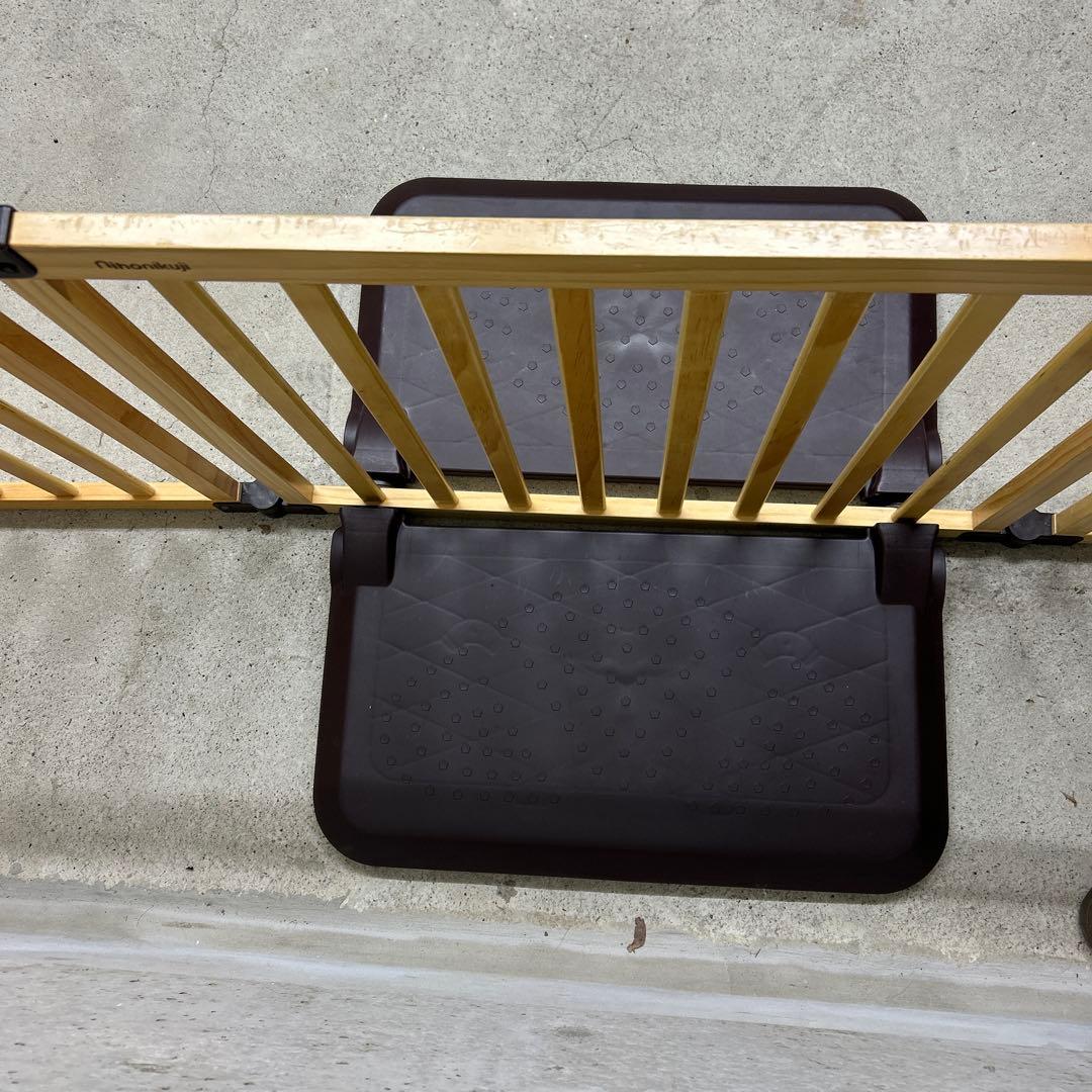 清掃済　ちょっとおくだけとおせんぼ　木製スマートワイドウッディー　ベビーゲート