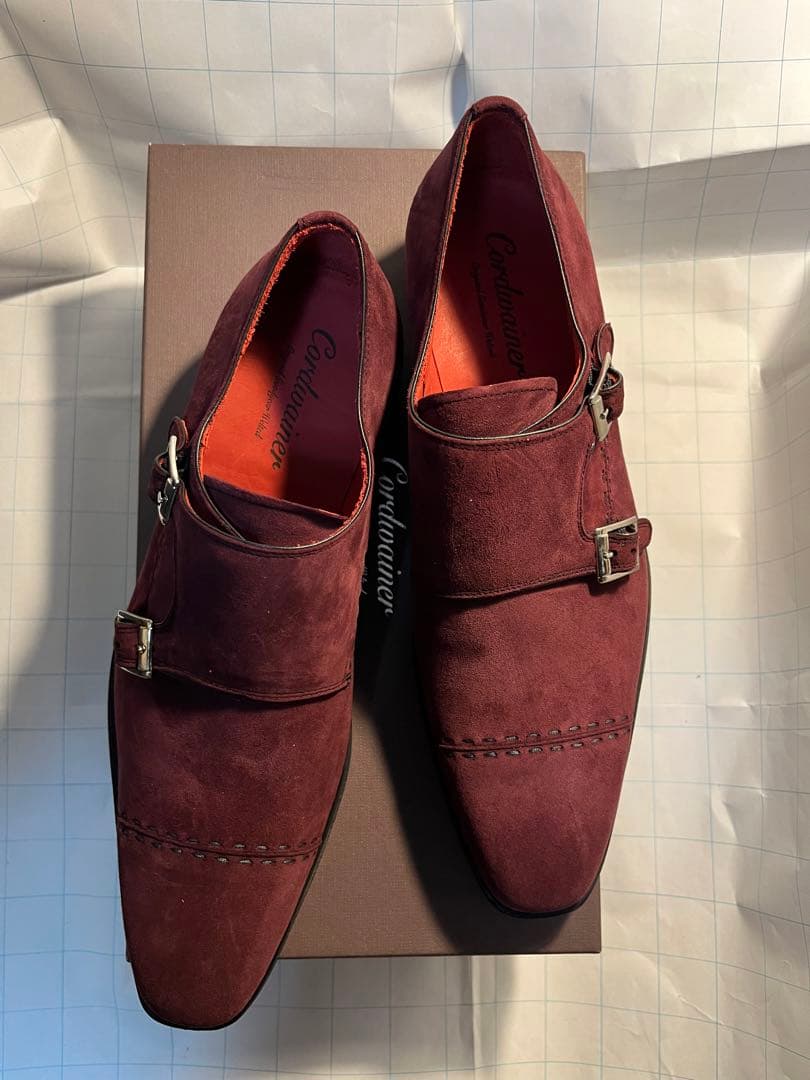 特価　新品　綺麗なワインレッド　ダブルモンク　スペイン　Cordwainer