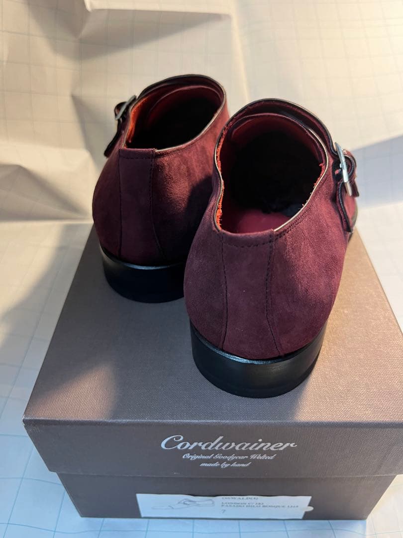 特価　新品　綺麗なワインレッド　ダブルモンク　スペイン　Cordwainer