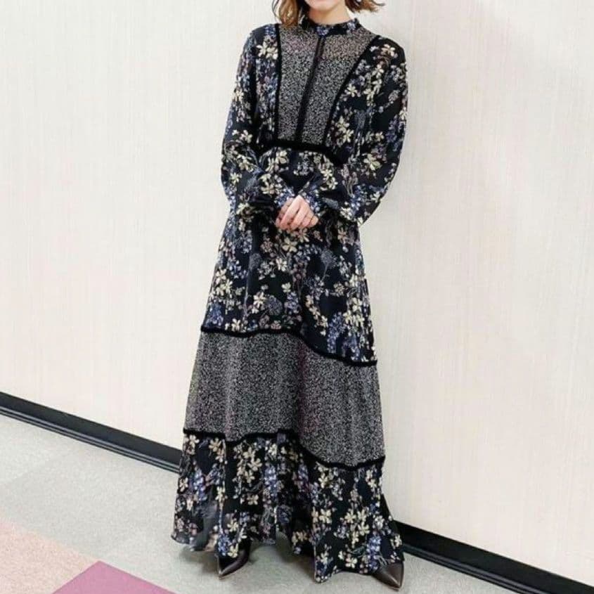 JILL STUART ジルスチュアート　ミックスフラワープリントワンピース　4