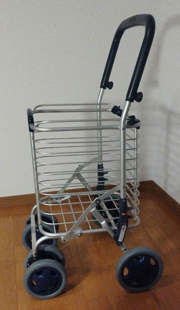 ユーバ産業 シルバーカー ワイヤーカート ブレーキ無 メッシュ紺