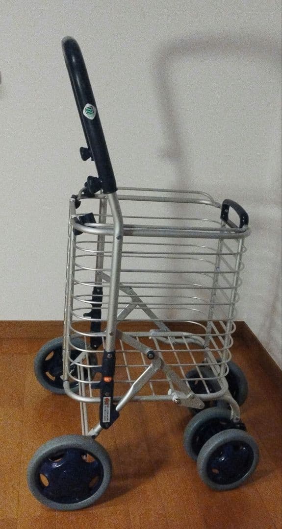 ユーバ産業 シルバーカー ワイヤーカート ブレーキ無 メッシュ紺