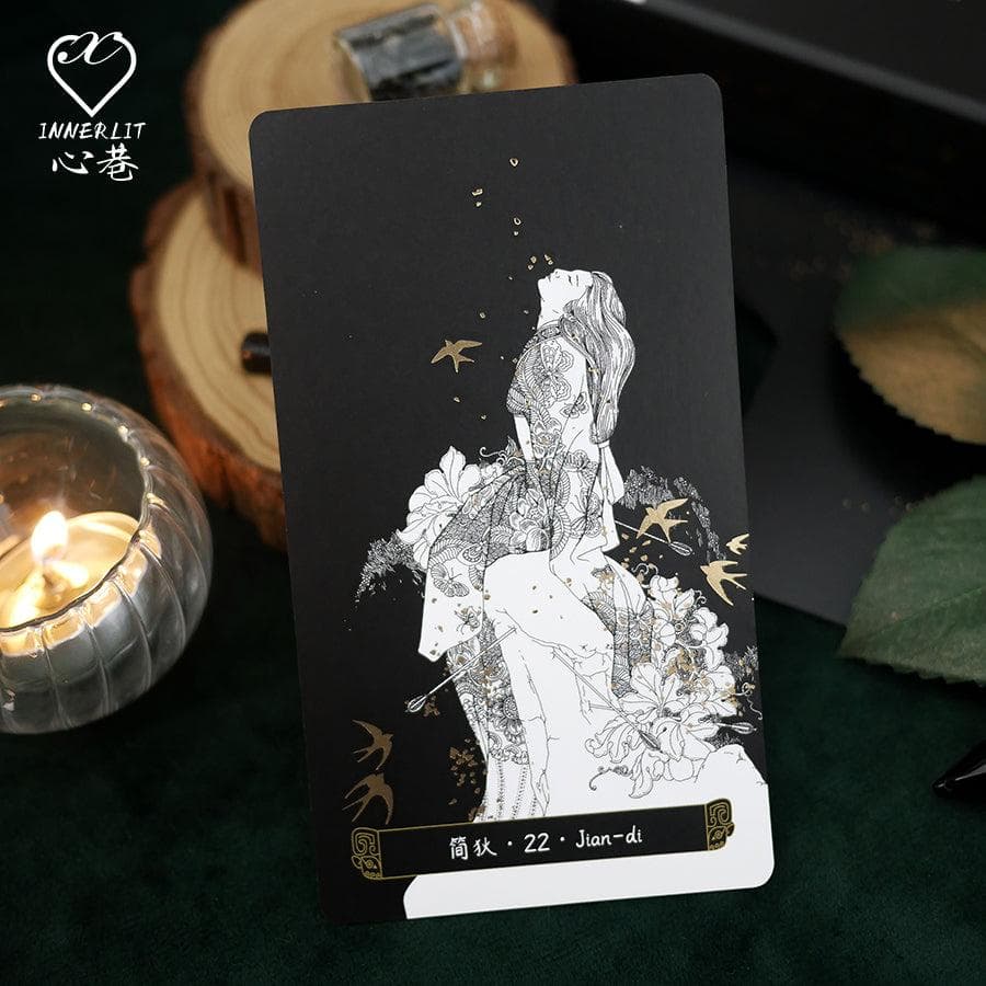 【正規品オラクルカード】墨絵×金箔の静かな美しさ✨幽玄な天空と古代神話のオラクル