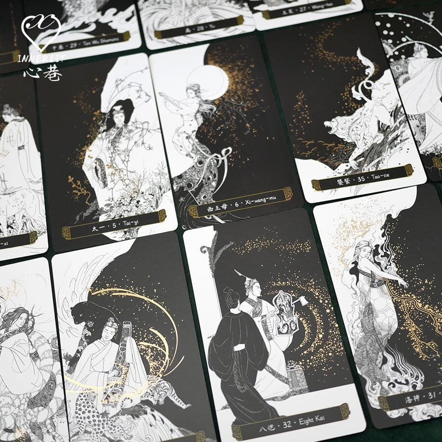 【正規品オラクルカード】墨絵×金箔の静かな美しさ✨幽玄な天空と古代神話のオラクル