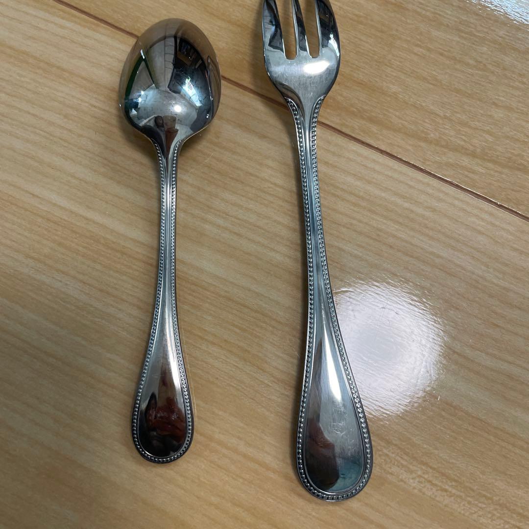 Christofle ティスプーン&フォーク12本セット　➕400円で箱付き