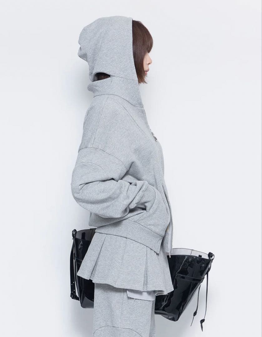 トップス S w zip hoodie long theredthread gray