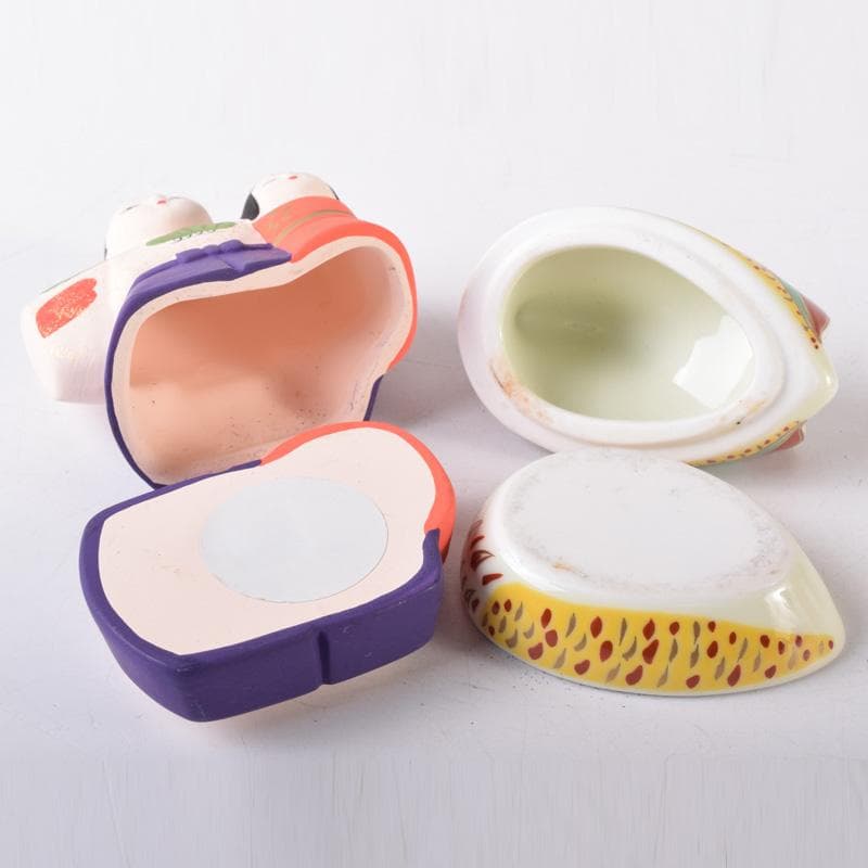 茶道具　楽山作　立雛他　干支　水鳥など　色絵香合　6点まとめて　N　8222