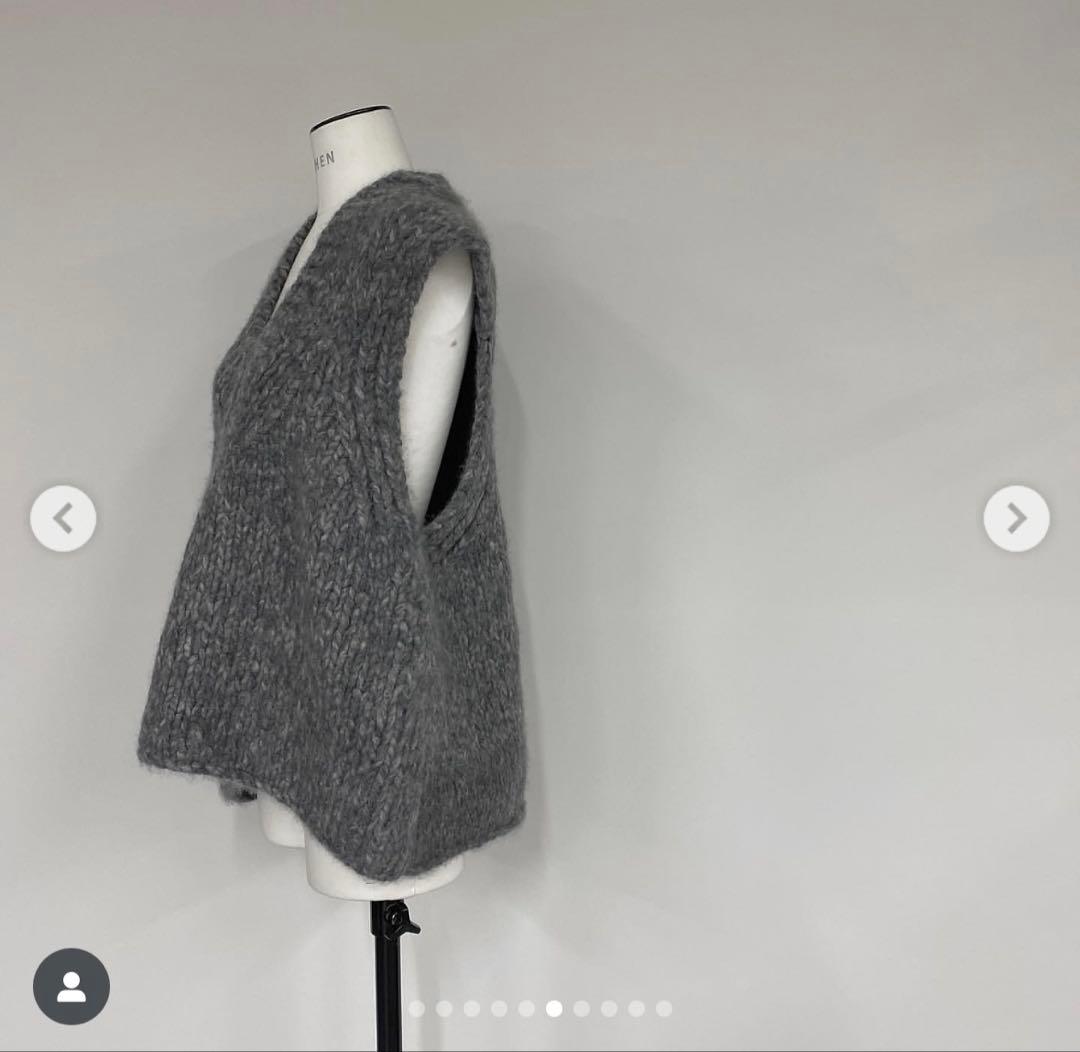 hana 　lohen ローヘン　カシミヤVネックベスト　グレー