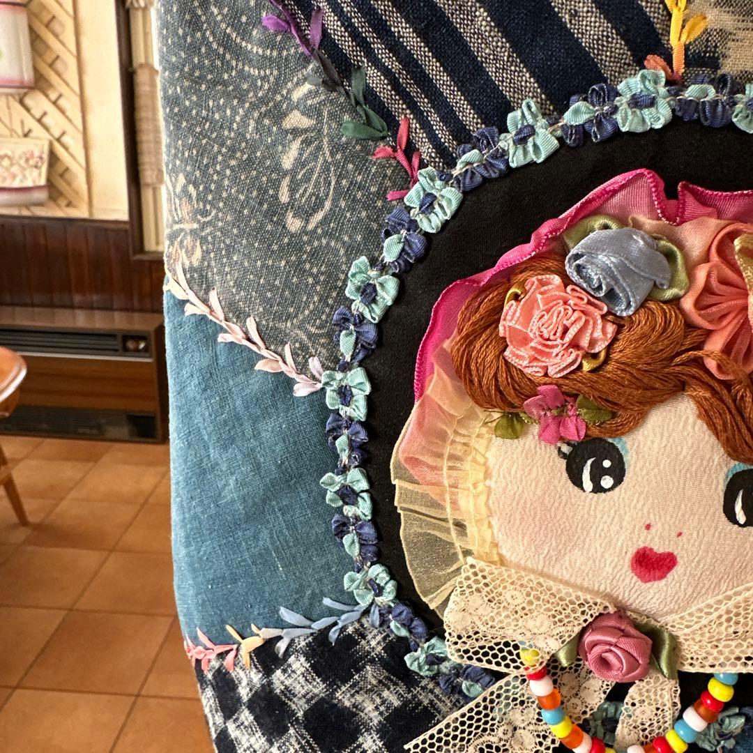 かすり布顔バケツ型バック