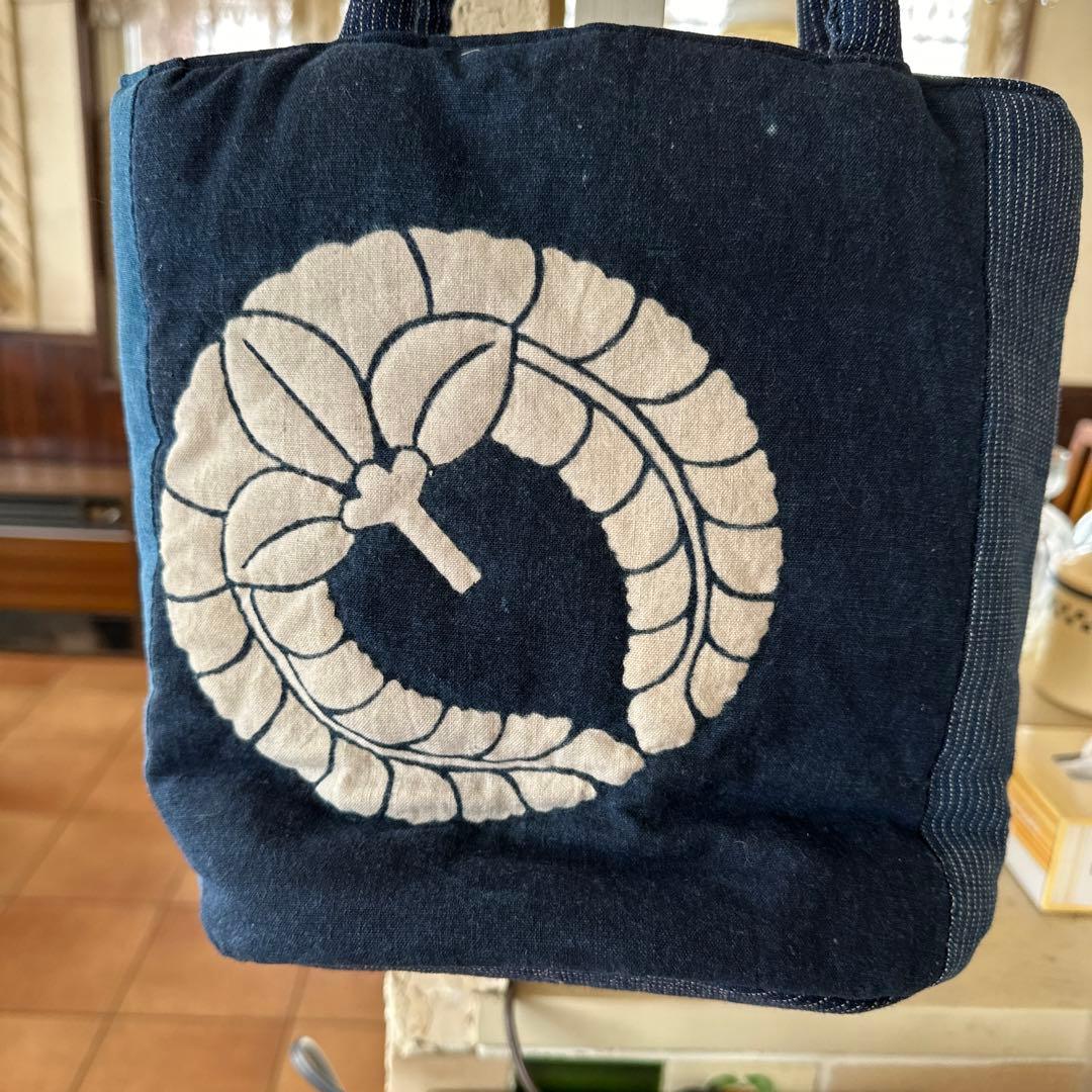 かすり布顔バケツ型バック