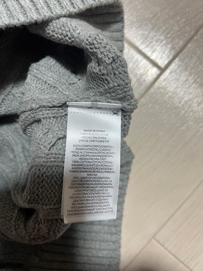 POLO ラルフローレン ハーフジップ ニット グレー XL