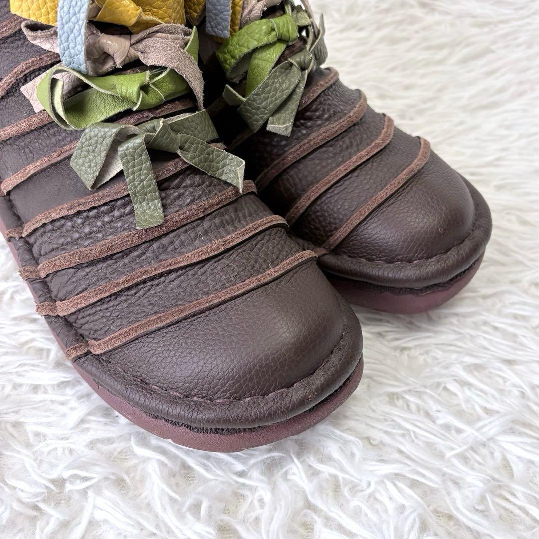 Estacion エスタシオン 本革リボンモチーフショートブーツ ブラウン L