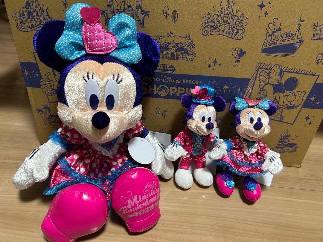 3点❤︎ ディズニーランド パルパルーザ ミニーぬいぐるみ ミッキー ミニーぬいば