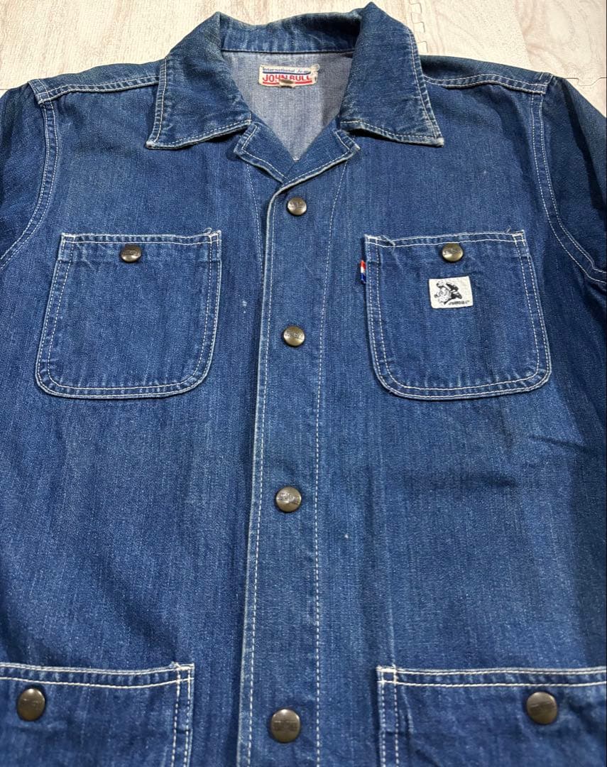 70s 80s ジョンブル ビンテージ デニム カバーオール ジャケット L