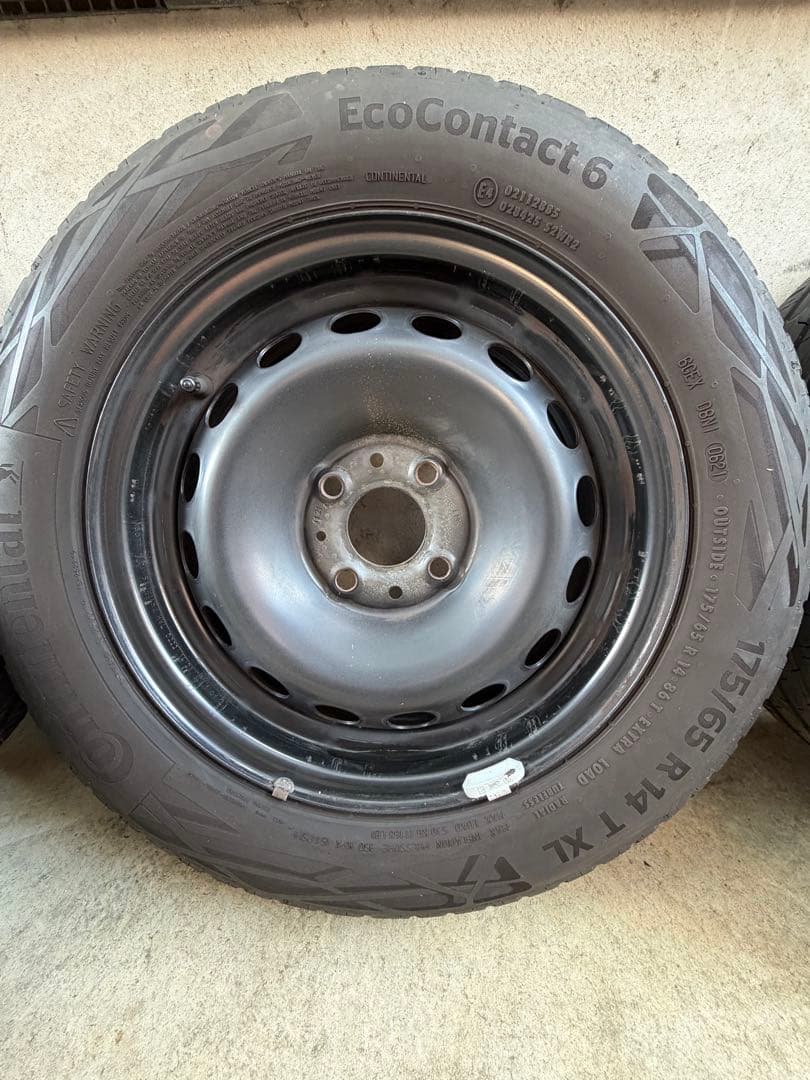 Fiat500純正スチールホイール4本セット フィアット500 ホイールカバー付