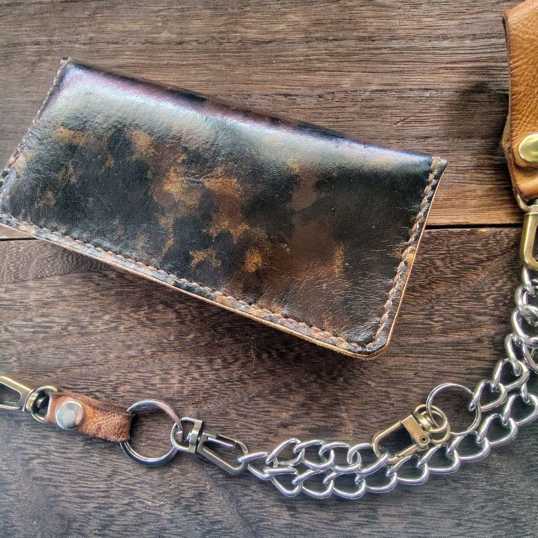 トラッカーウォレット ロング 手染め 迷彩