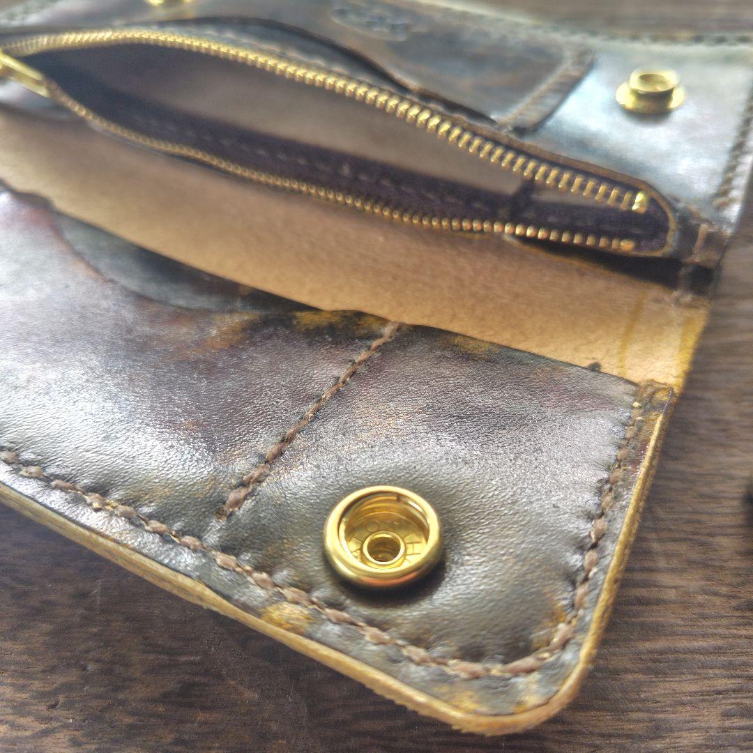 トラッカーウォレット ロング 手染め 迷彩