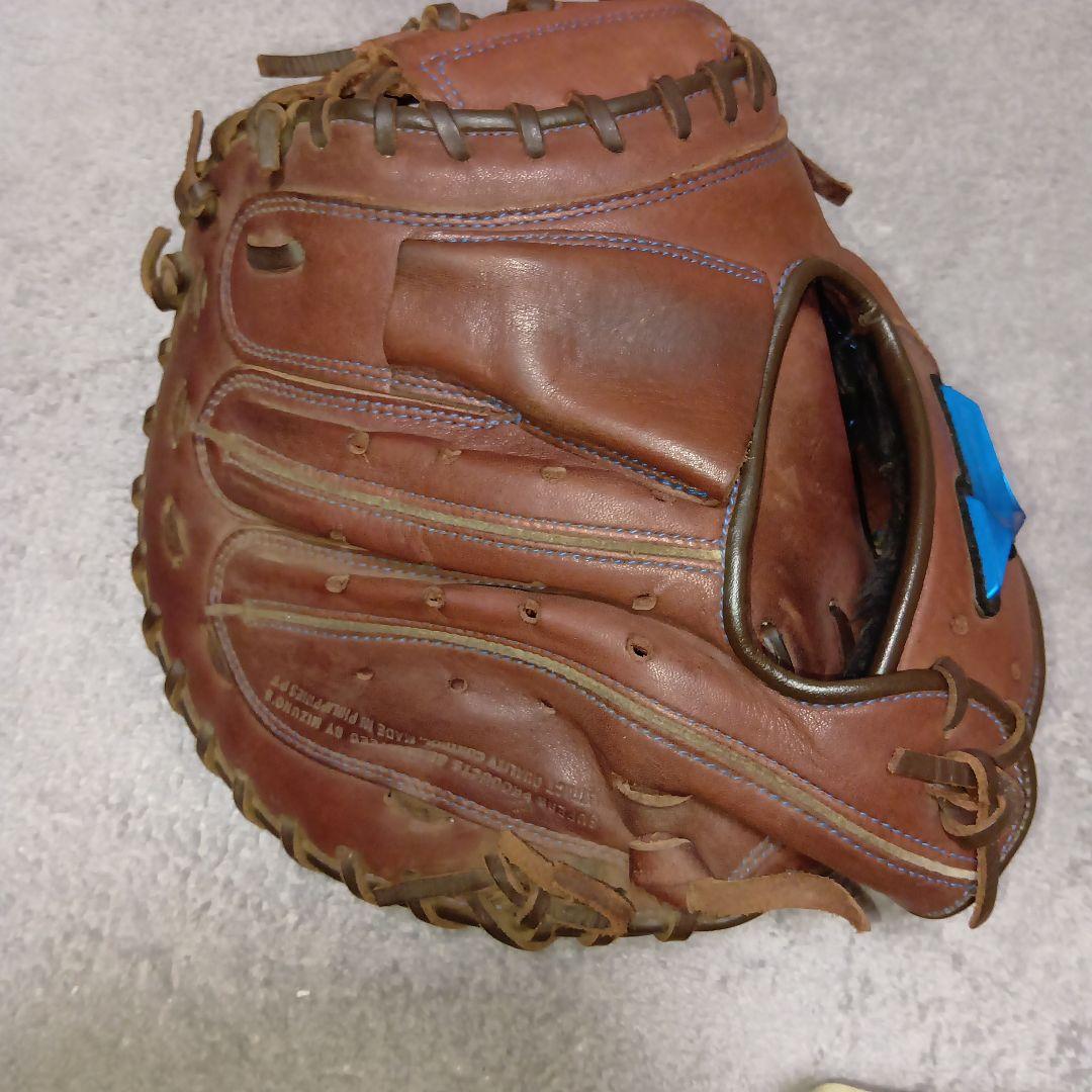 ミズノ ウィルドライブブルー ブラウン キャッチャーミット　軟式用