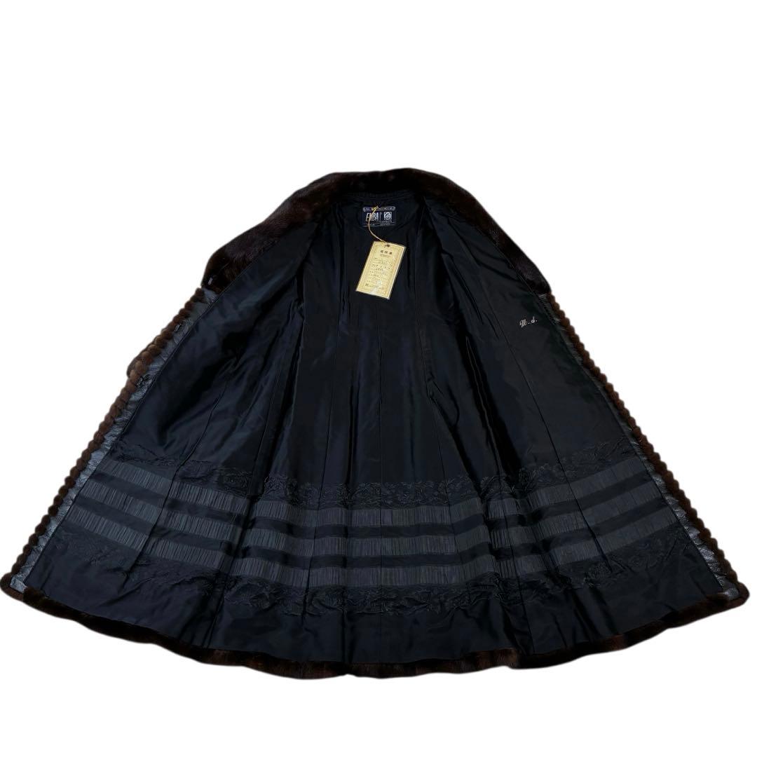 【極美品】　EMBA エンバ　ブラックグラマミンク　コート　リアルファー