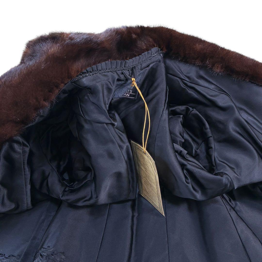 【極美品】　EMBA エンバ　ブラックグラマミンク　コート　リアルファー