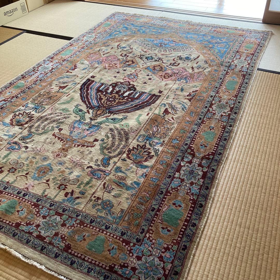 ★ コハク【古着・服中心】★ トライバルラグ　パキスタン　大判　レア