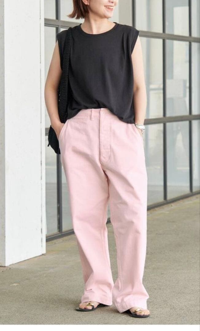 【スピックアンドスパン】樋口かほりさん　チノワイドパンツ　ピンク