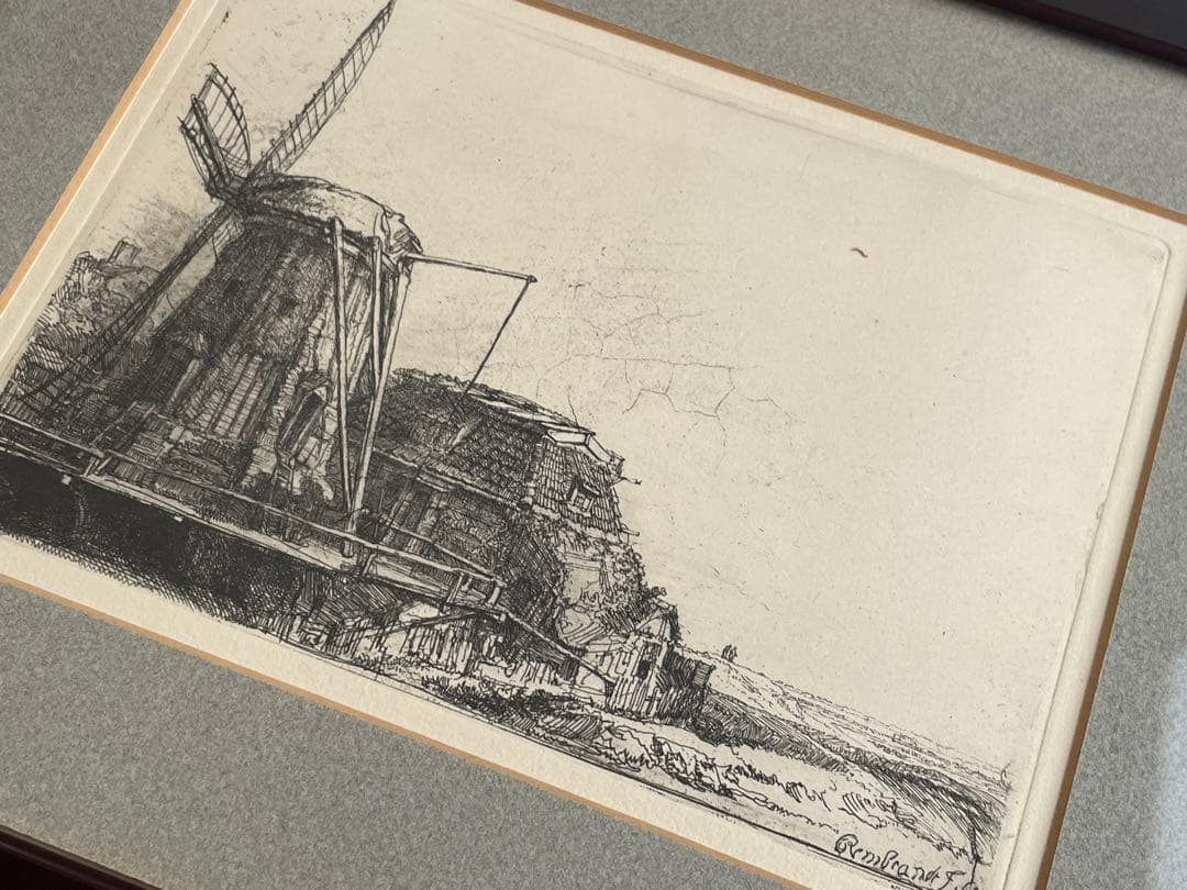 レンブラント・ファン・レイン　風車The windmill 銅版画　エッチング