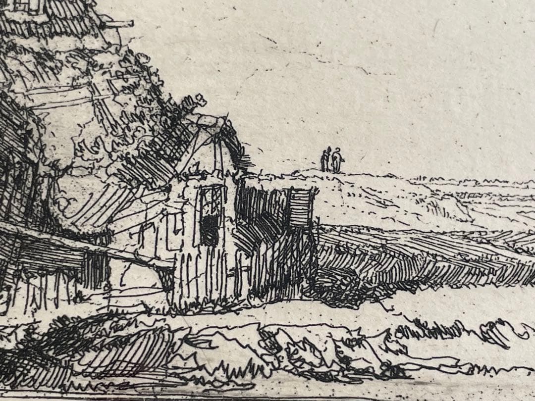 レンブラント・ファン・レイン　風車The windmill 銅版画　エッチング