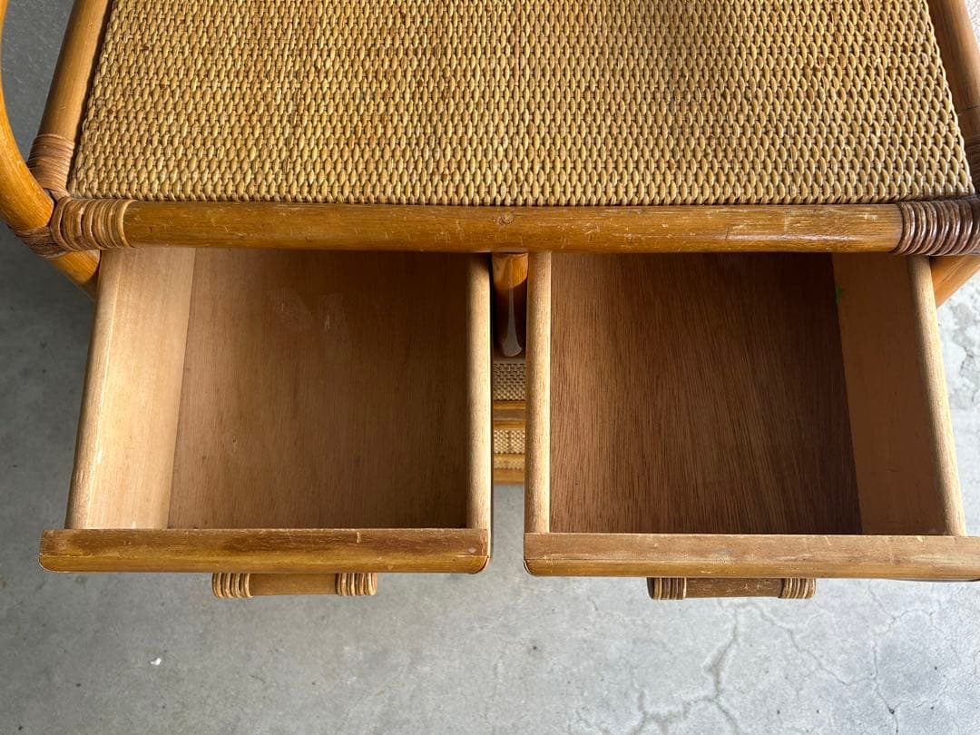 レトロ ラタン籐チェスト 家具 4段 タンス