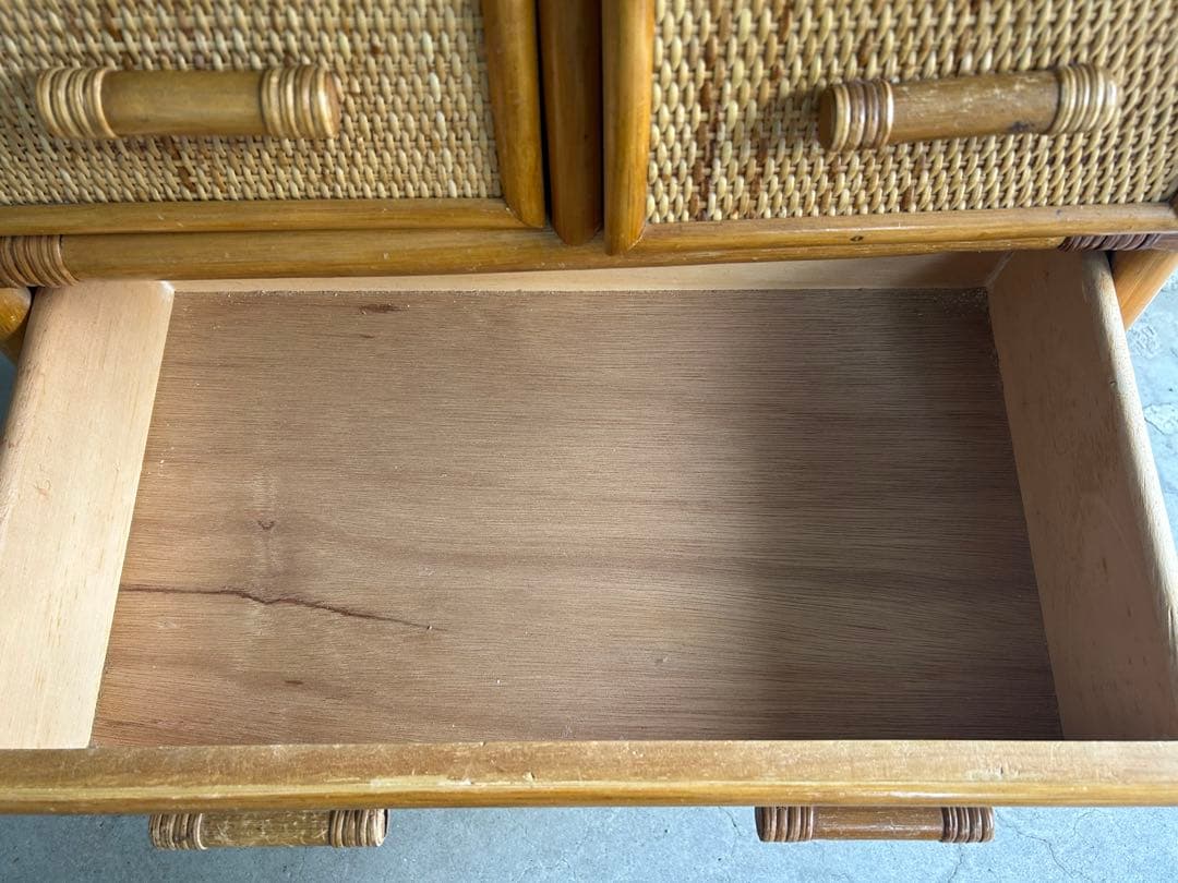 レトロ ラタン籐チェスト 家具 4段 タンス