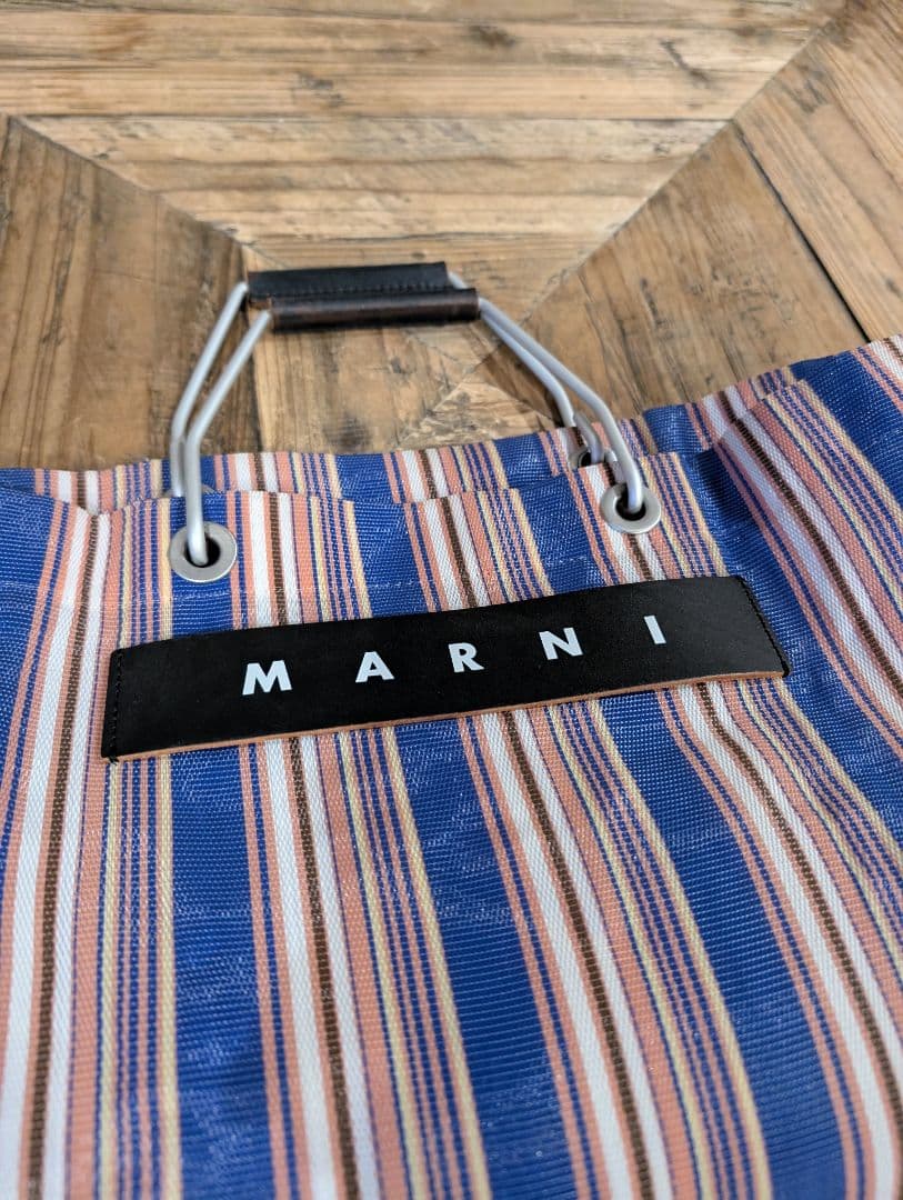 MARNI ストライプ エコバッグ春夏籠バッ