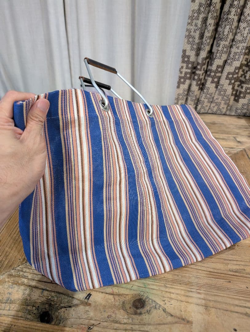 MARNI ストライプ エコバッグ春夏籠バッ