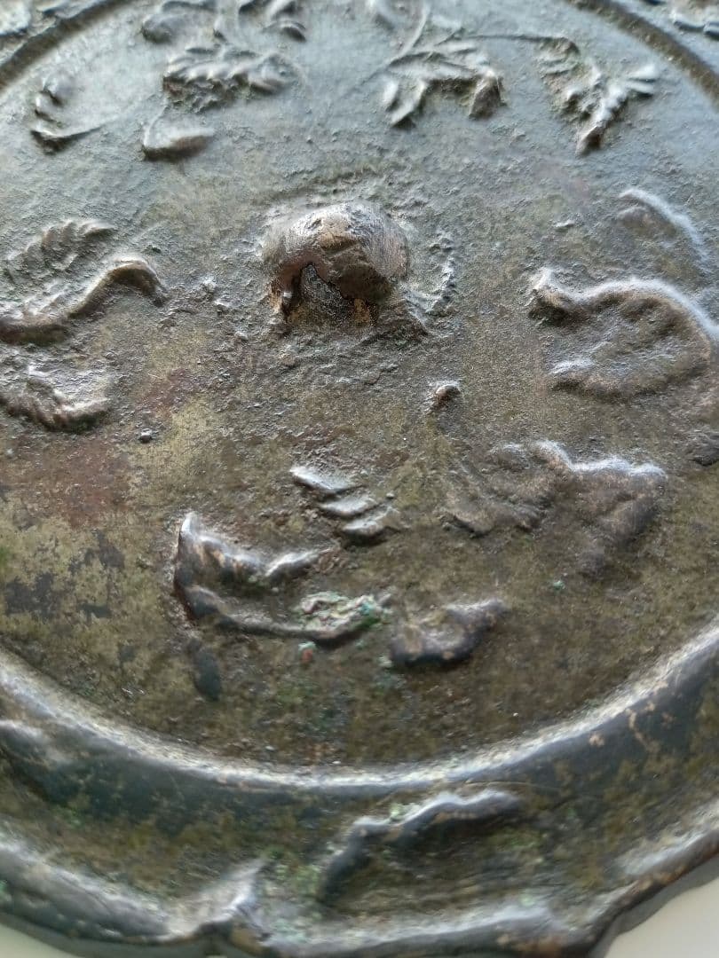 和鏡（古鏡）　瑞花双鳥八稜鏡　平安時代