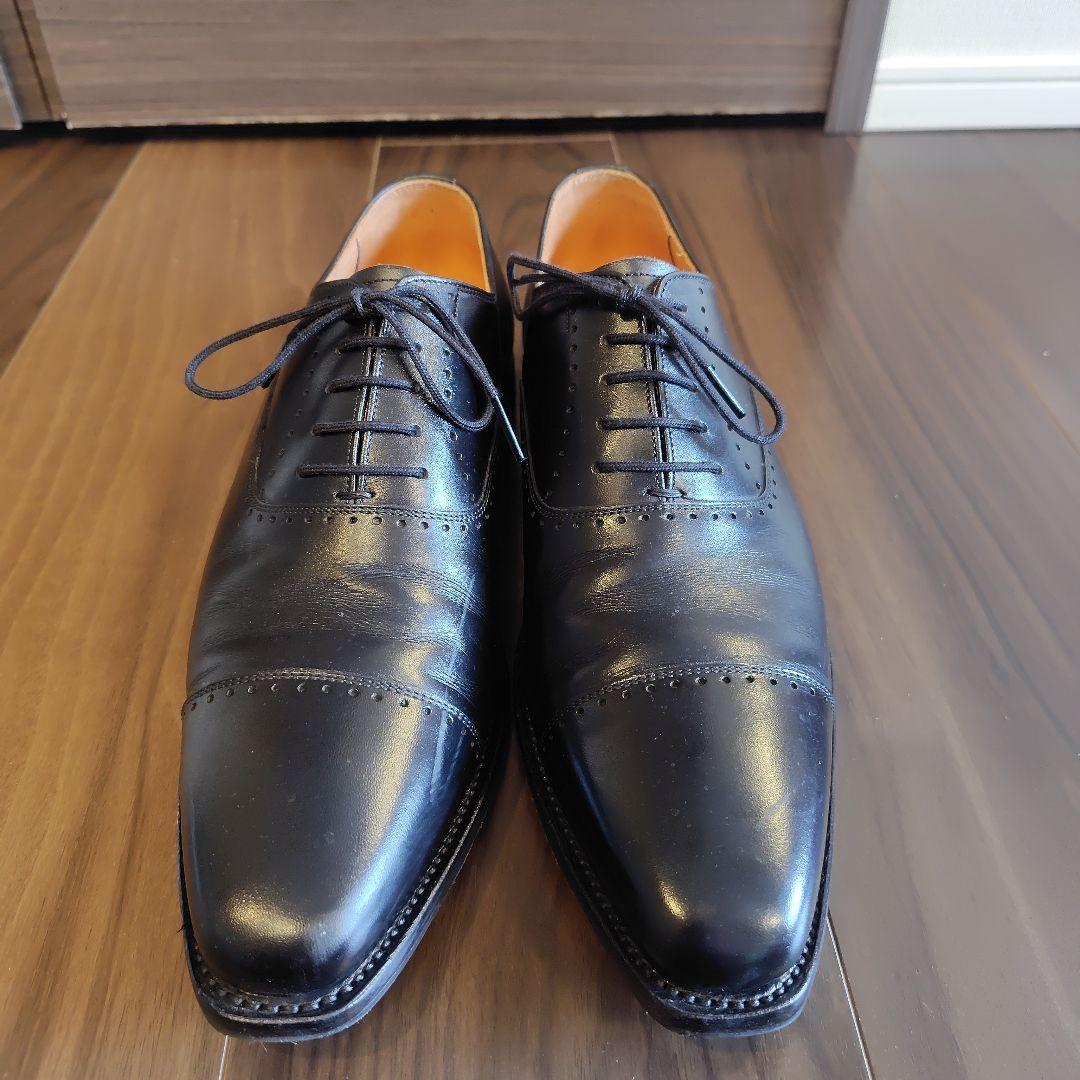 H*E様 スコッチグレイン ブラックレザー ドレスシューズ 24.5cm