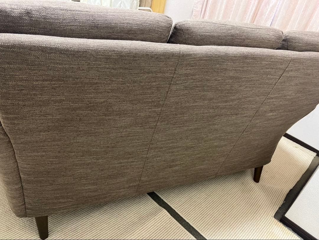 ニトリ　一回使用　3人掛け布張りソファ(コウテイ3DR-DMO) ダークモカ