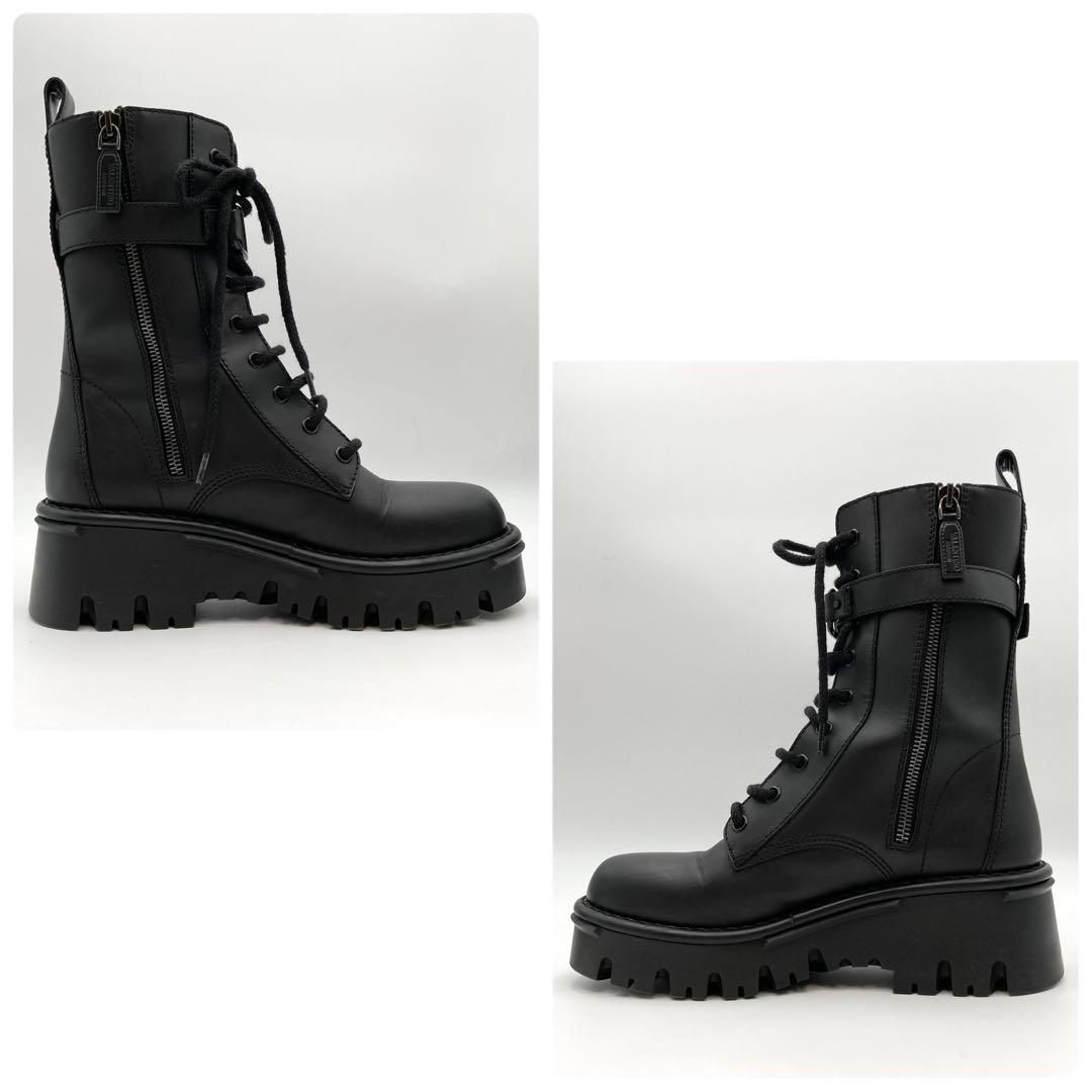 HOLIC✨ ヴァレンティノ キャンプサイト ブーツ 黒 Vロゴ 36.5