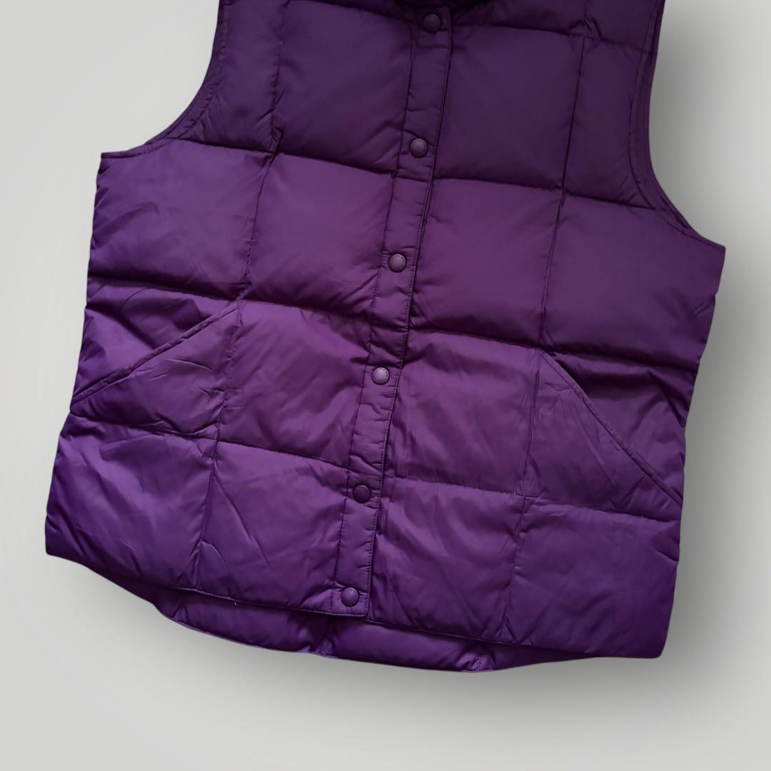 00s LANDS'END ランズエンド キルティング ダウンベスト 紫 M