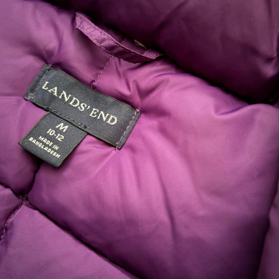 00s LANDS'END ランズエンド キルティング ダウンベスト 紫 M