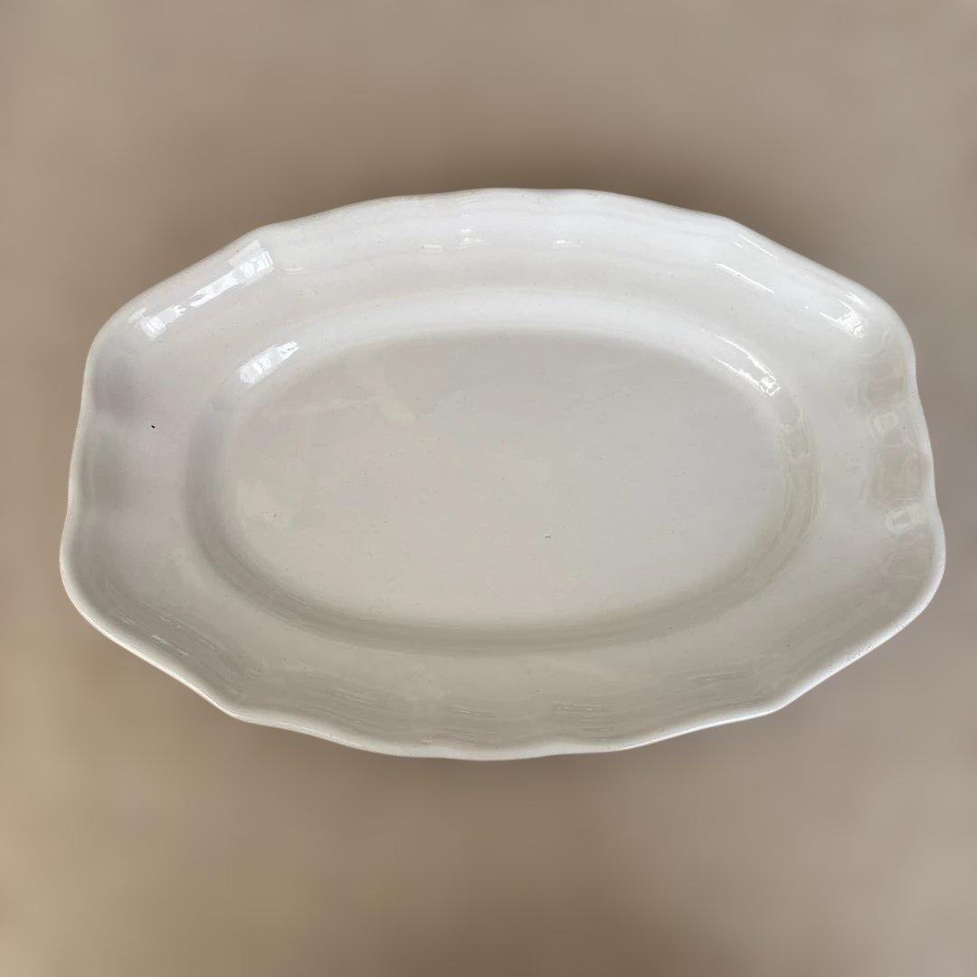 フランスアンティーク ムスティエ 花リム オーバル皿